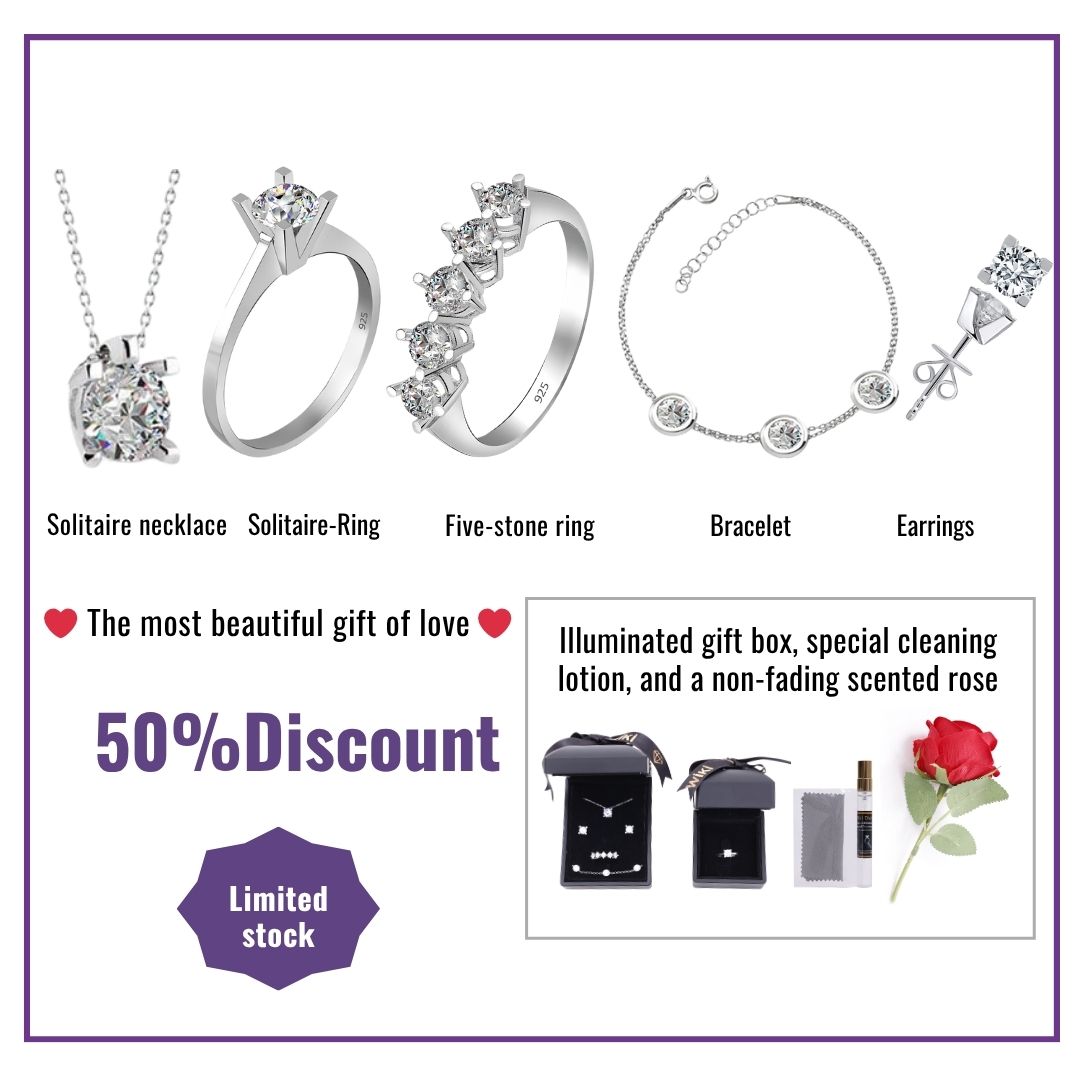 5-Piece 925k Silver Love Jewelry  Set 18k Gold Plated