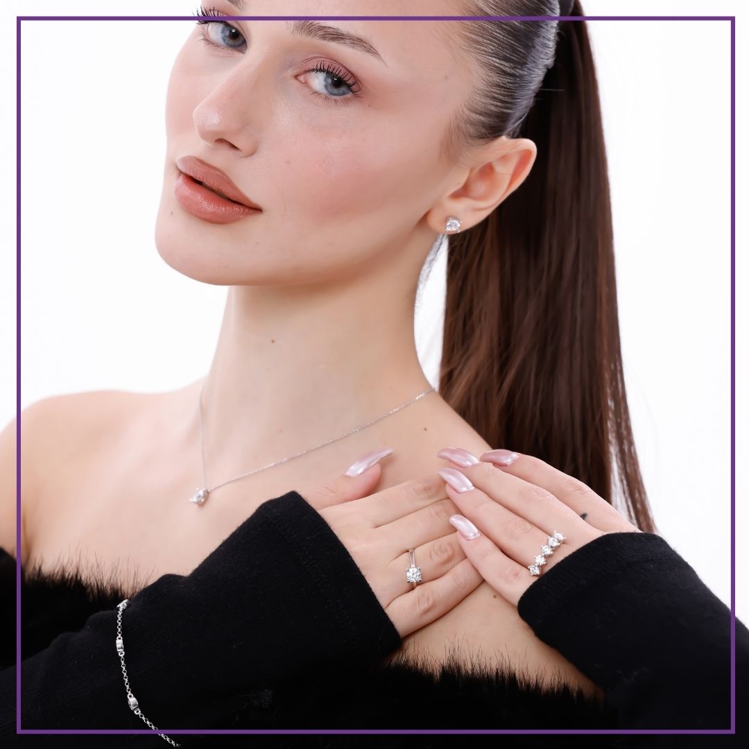 5-Piece 925k Silver Love Jewelry  Set 18k Gold Plated