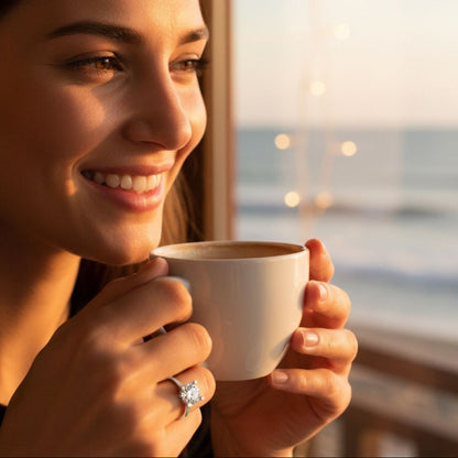 Solitaire Ring 925k Silver - 18k Gold Plated