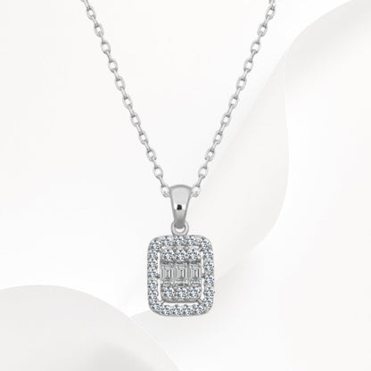 3-Piece 925k Silver Baguette Jewelry Set - 18k Gold Plated