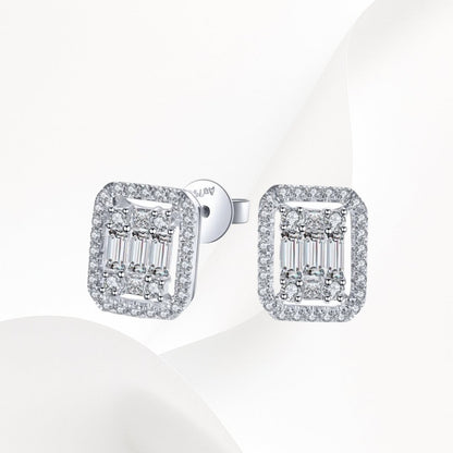 3-Piece 925k Silver Baguette Jewelry Set - 18k Gold Plated