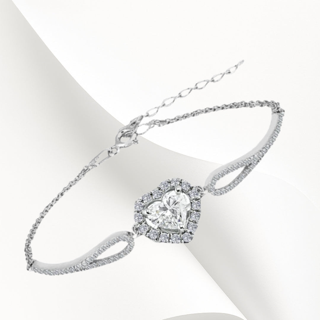 3-Piece 925k Silver Heart Jewelry Set - 18k Gold Plated