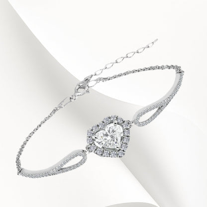 3-Piece 925k Silver Heart Jewelry Set - 18k Gold Plated