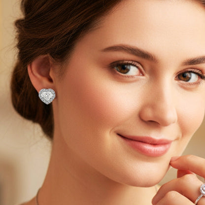 3-Piece 925k Silver Heart Jewelry Set - 18k Gold Plated