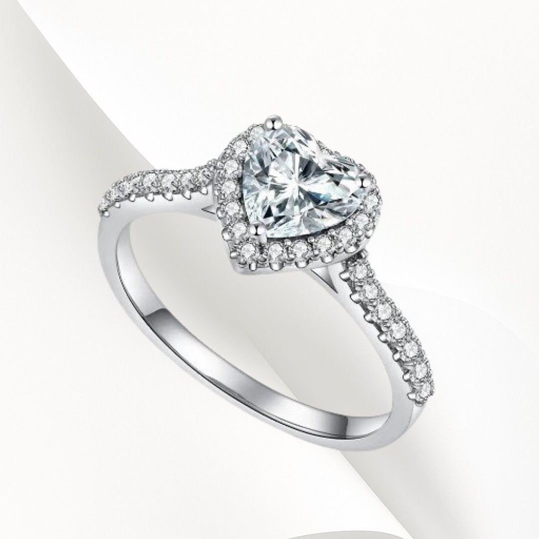 Heart Ring 925k Silver - 18k Gold Plated