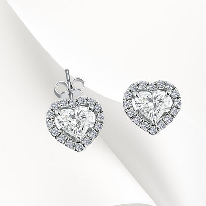 Heart Earrings 925k Silver - 18k Gold Plated