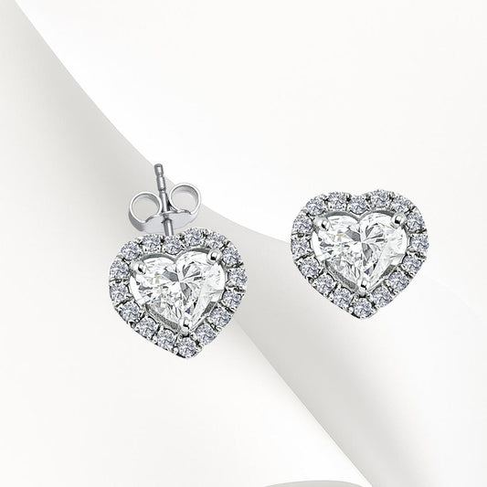 Heart Earrings 925k Silver - 18k Gold Plated