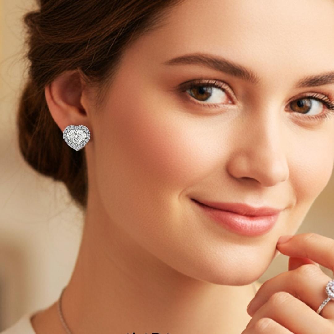 Heart Earrings 925k Silver - 18k Gold Plated