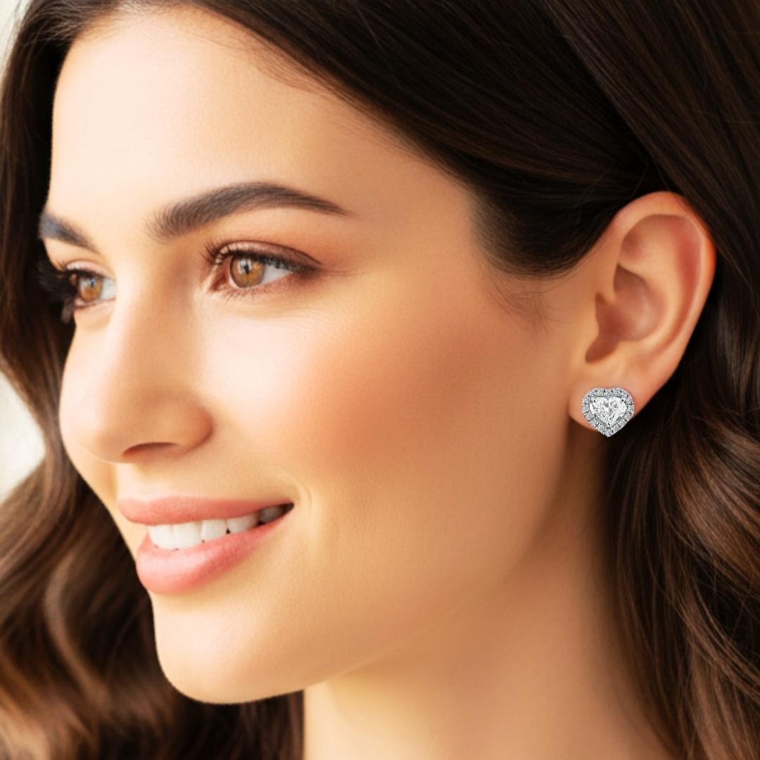 Heart Earrings 925k Silver - 18k Gold Plated