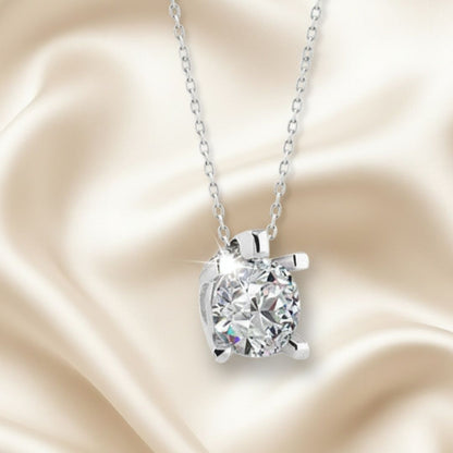 Solitaire Necklace 925k Silver - 18k Gold Plated
