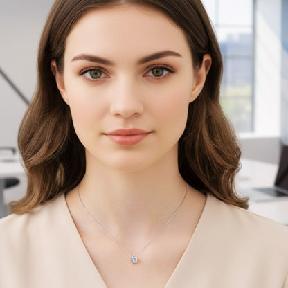 Solitaire Necklace 925k Silver - 18k Gold Plated