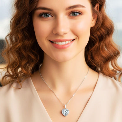 Heart Necklace 925k Silver - 18k Gold Plated