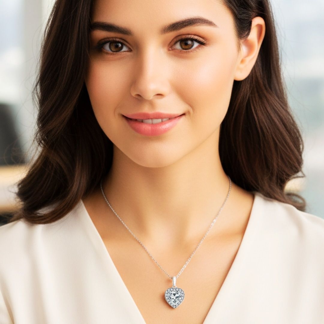 Heart Necklace 925k Silver - 18k Gold Plated