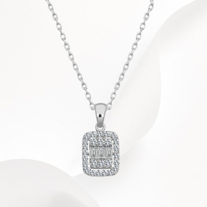 Baguette Necklace 925k Silver - 18k Gold Plated