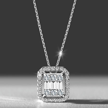 Baguette Necklace 925k Silver - 18k Gold Plated