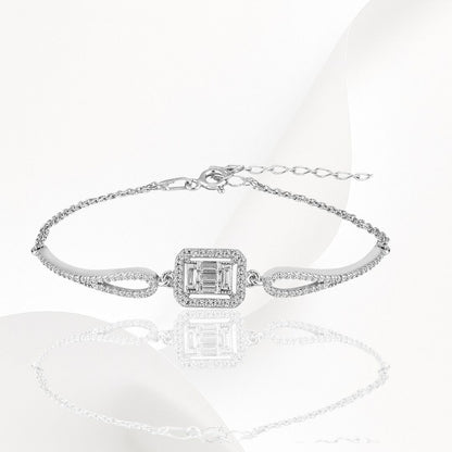 Baguette Bracelet 925k Silver - 18k Gold Plated