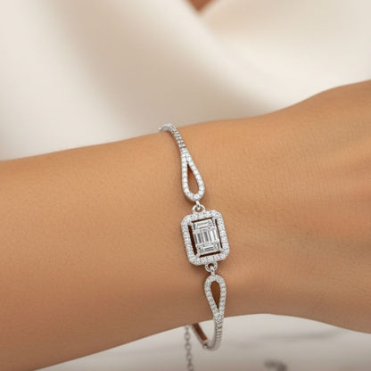 Baguette Bracelet 925k Silver - 18k Gold Plated