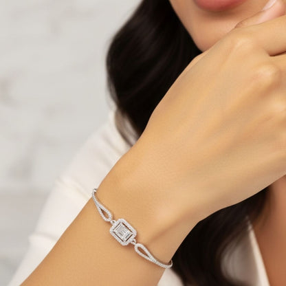 Baguette Bracelet 925k Silver - 18k Gold Plated