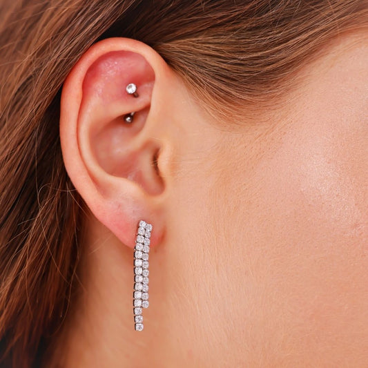 Waterway Earring 925k Silver - 18k Gold Plated