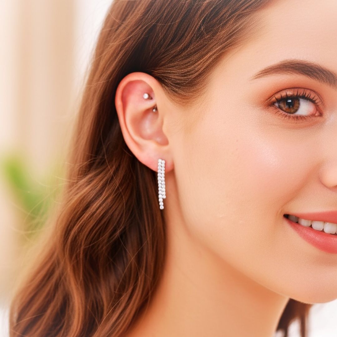 Waterway Earring 925k Silver - 18k Gold Plated