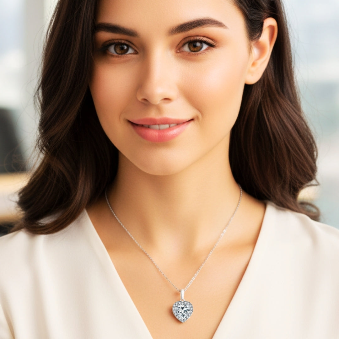 3-Piece 925k Silver Heart Jewelry Set - 18k Gold Plated